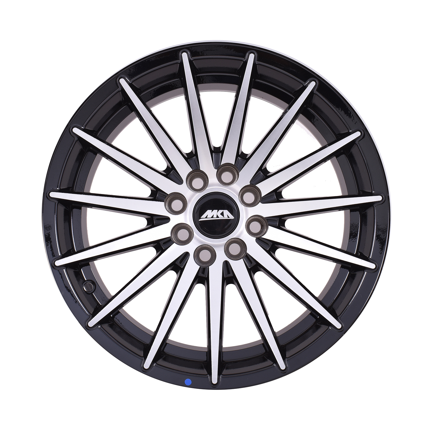 Uno Minda W1D089-000M00 Wonder Alloy Wheel 16 Inch, Diamond Cut, Black Machined, 8 Holes